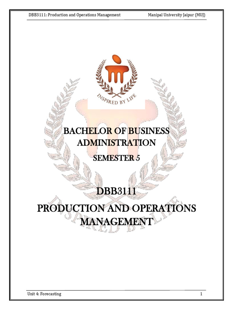 Forecasting in Operations Management | PDF | Forecasting | Moving Average