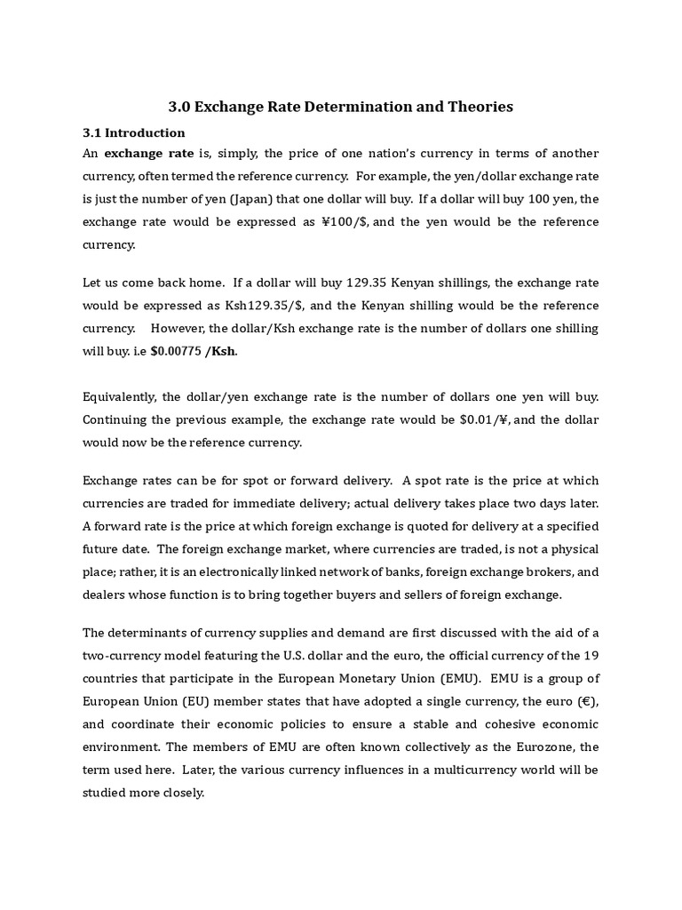 Exchange Rate Theories and Determinants | PDF | Cost Of Living ...
