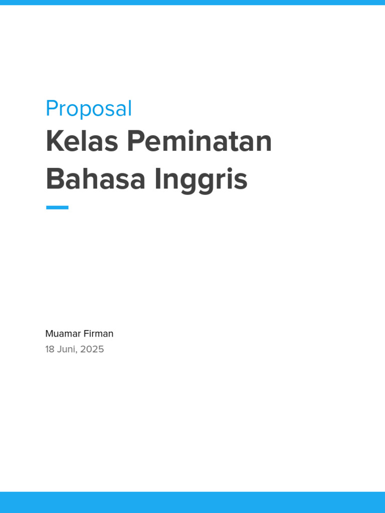 Proposal Sarana Kelas Bahasa Inggris | PDF