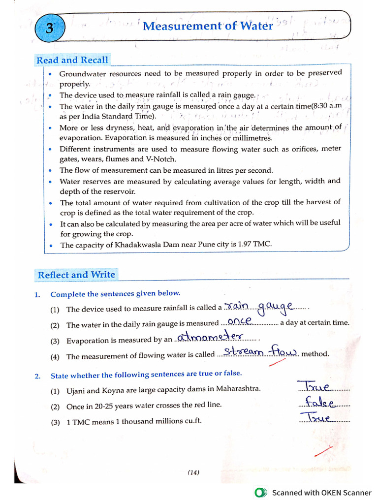 Measurement of Water (Unit 1) | PDF