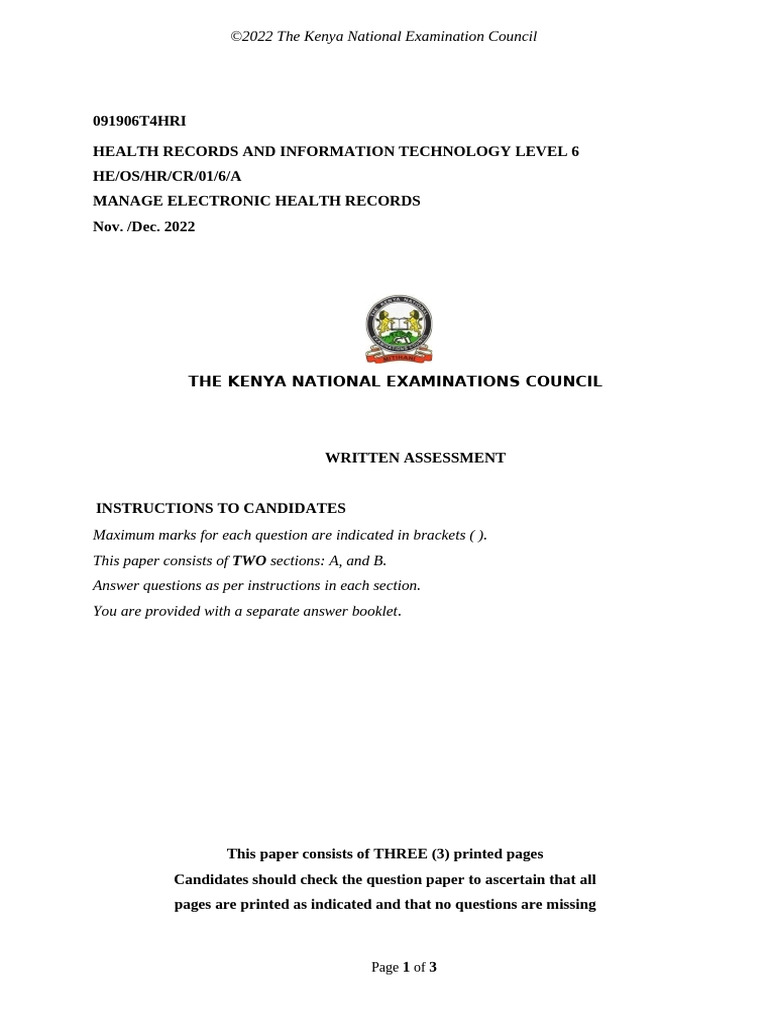 Manage Electronic Health Records Exam Guide | PDF | Electronic Health ...