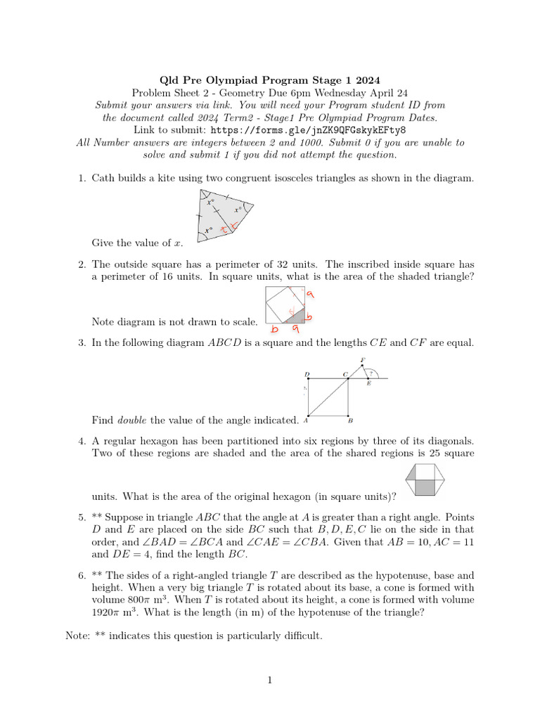 2024 PreOlymp PS2 Geometry | PDF