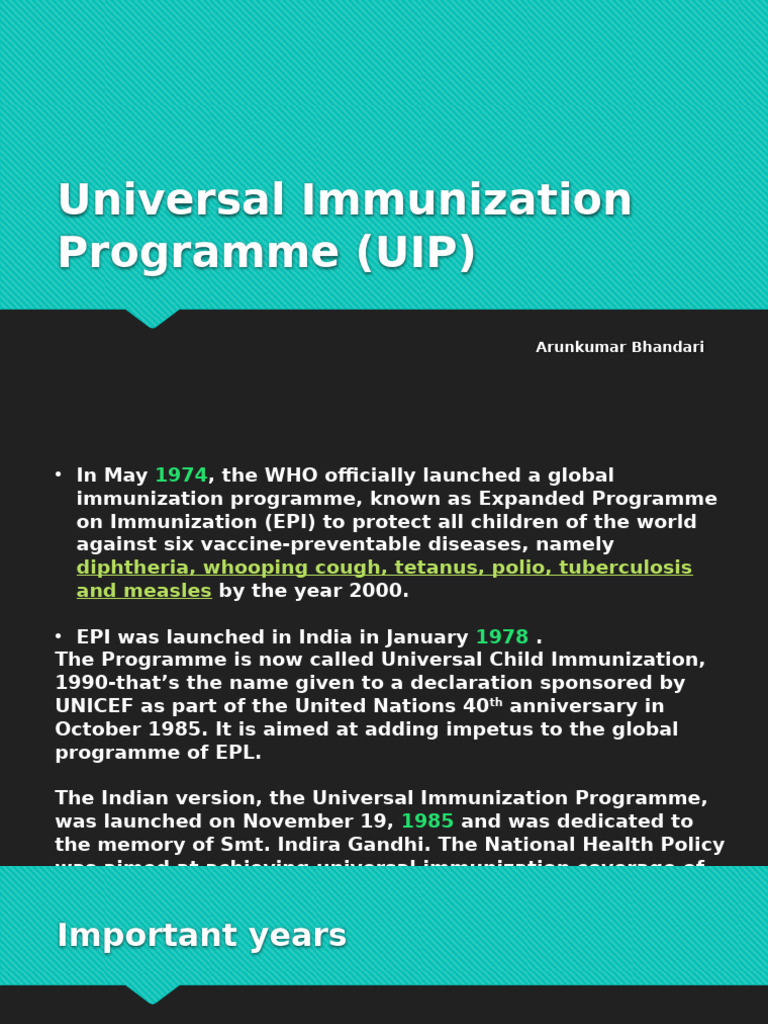 Overview of India's Universal Immunization Program | PDF | Vaccines ...