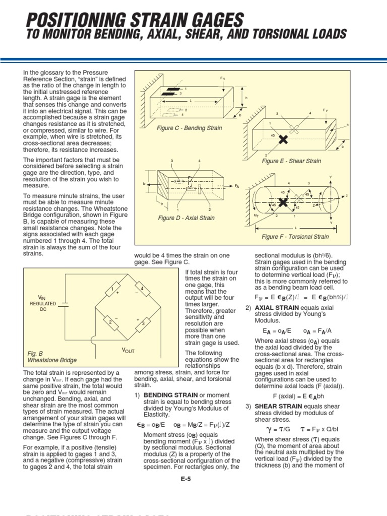 Positioning Strain Gages | PDF | Flow Measurement | Deformation (Mechanics)