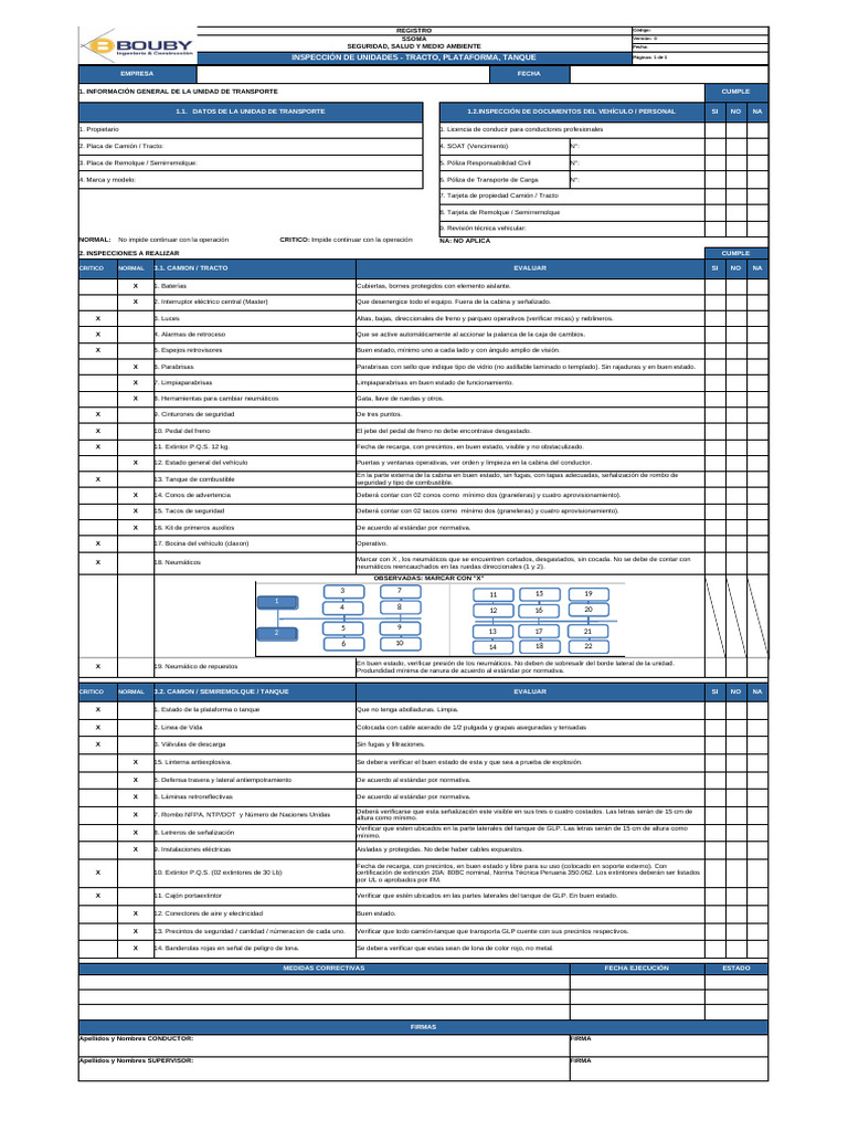 F10 - Check List de Tracto Plataforma | PDF | Camión | Neumático