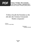 Politica Fiscala Din Romania Si Din UE Tasente Tanase