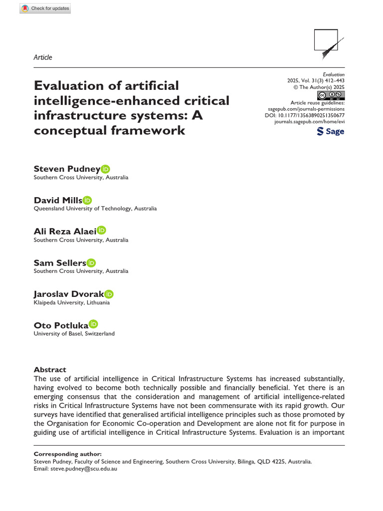 AI Evaluation Framework for Critical Infrastructure | PDF | Evaluation ...
