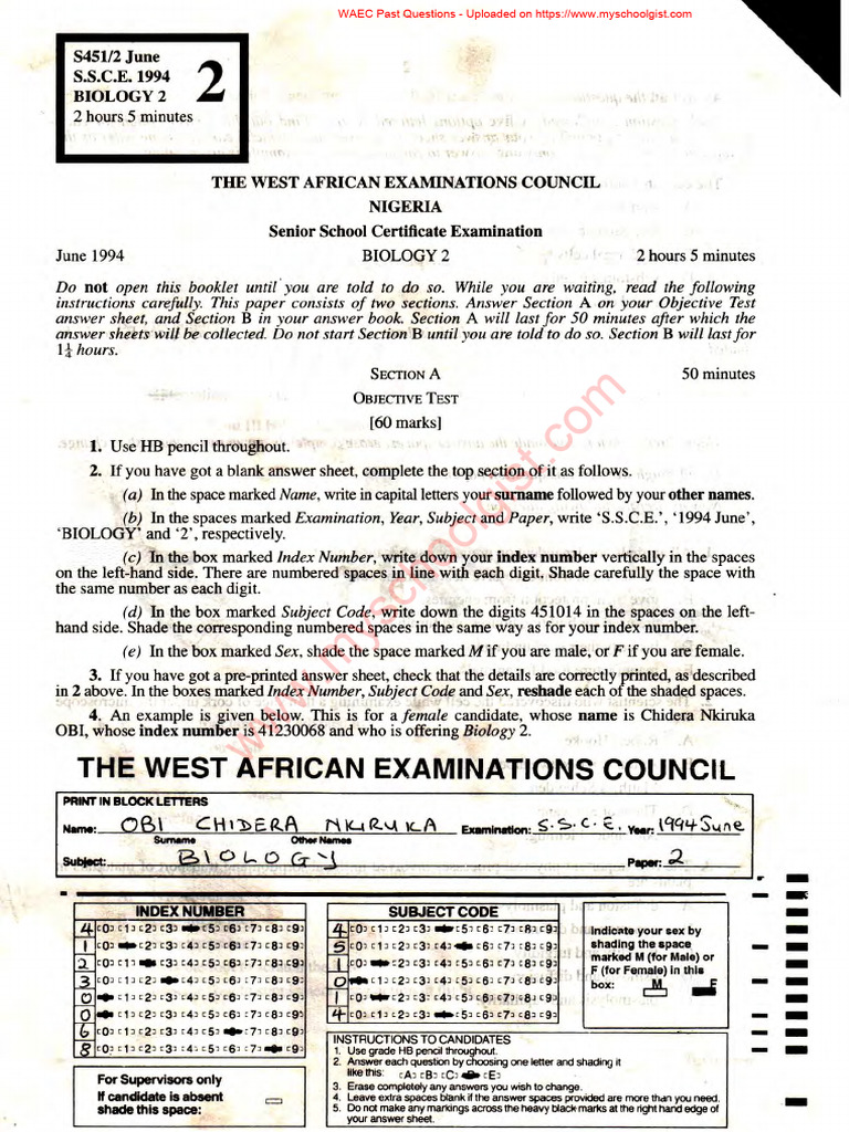 WAEC Past Questions Collection Online | PDF