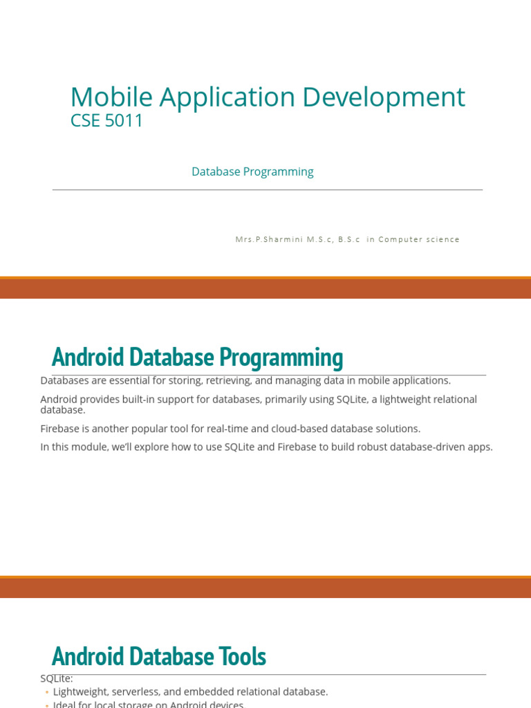 Android Database Programming Guide | PDF | Databases | Information ...