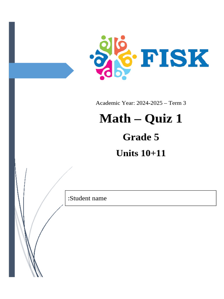 Grade 5 Math Quiz: Fractions & Shapes | PDF | Arithmetic | Mathematics