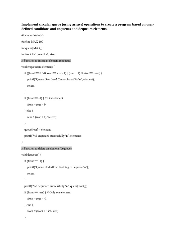 3CSN01 - Mini Project Details | PDF | Queue (Abstract Data Type ...