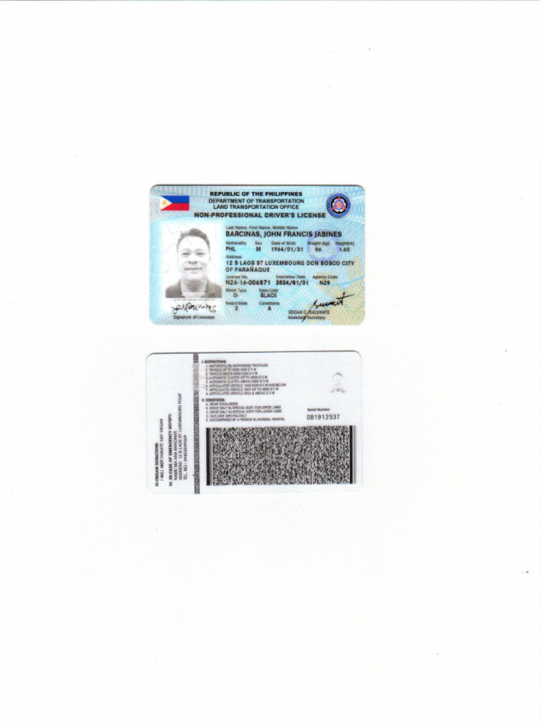 Drivers License | PDF