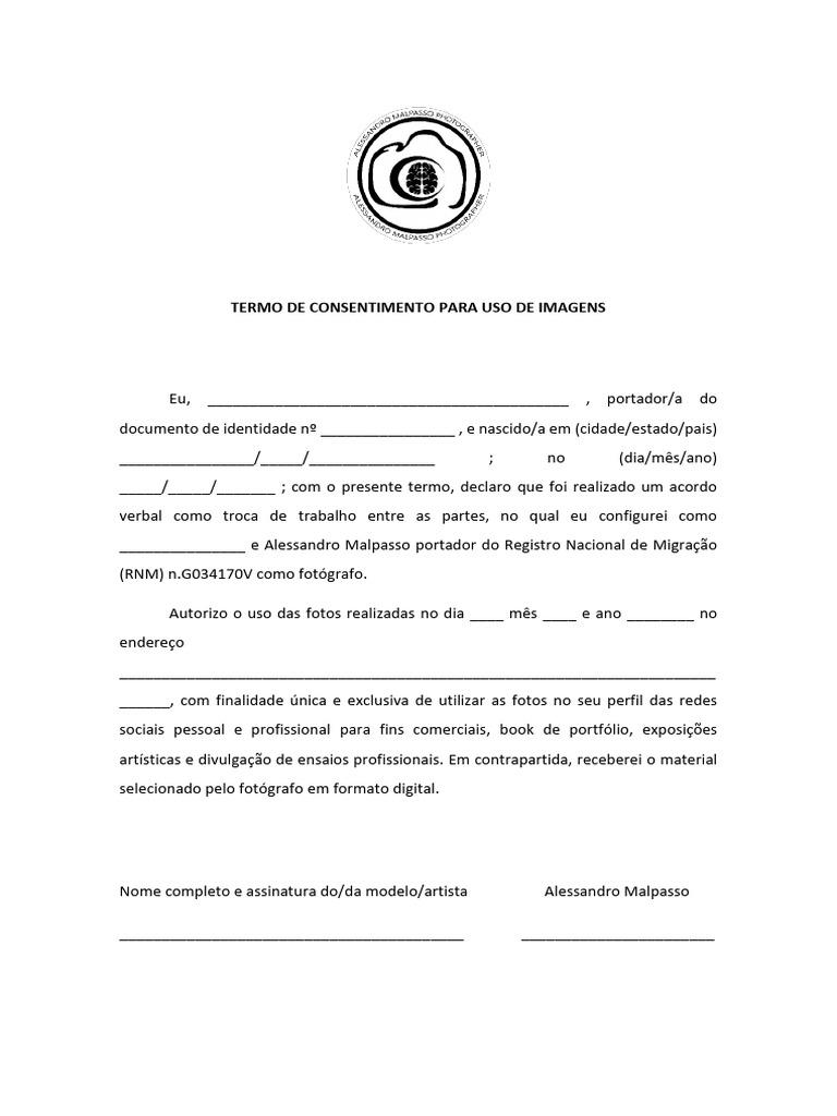 Termo de Consentimento para Imagens | PDF