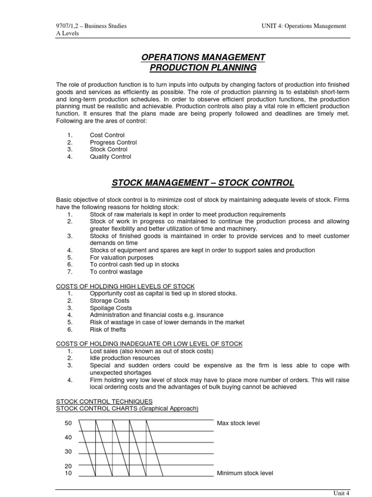 Operations Management Production Planning | PDF | Lean Manufacturing ...