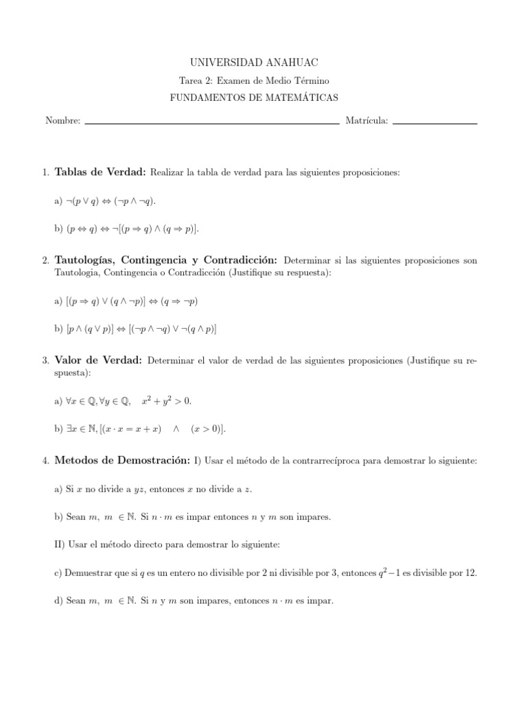 Guia de Estudio Examen Medio Termino 25 - 2 | PDF | Lógica | Lógica ...