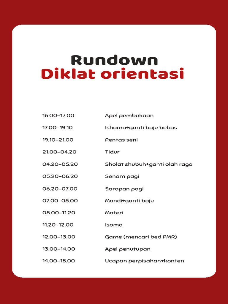 Rundown Kegiatan - 20250918 - 212426 - 0000 | PDF