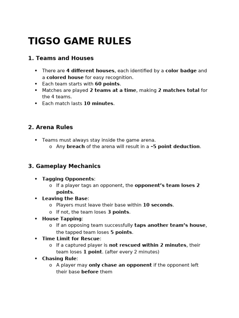 Tigso Game Rules and Scoring Guide | PDF