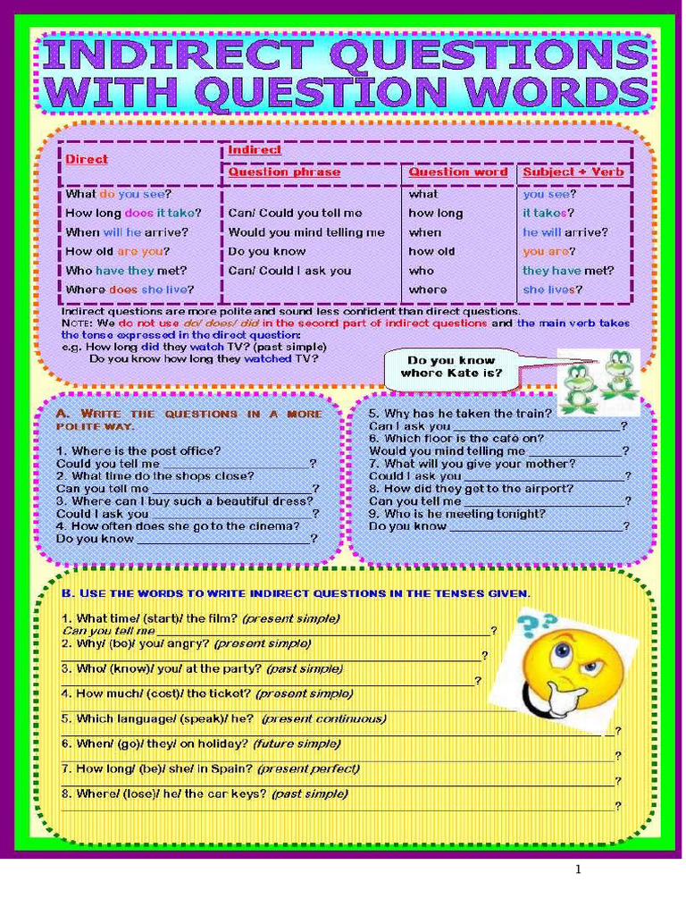 Indirect Questions (Exercise) | PDF