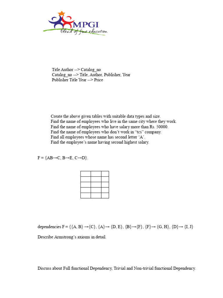 DBMS Assignment 2 | PDF
