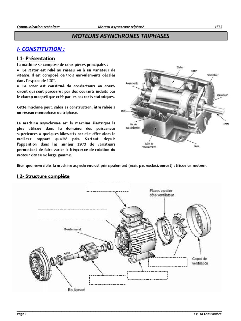 03 Machine Asynchrone Élève | PDF | Quantité | Composant