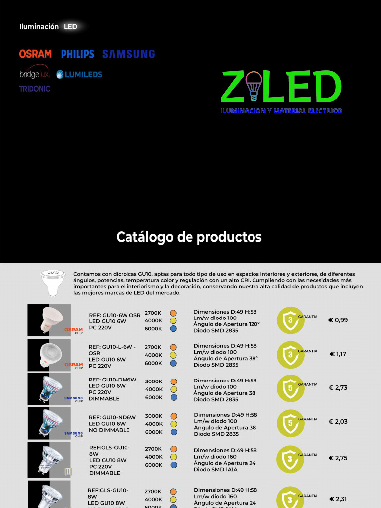 Catálogo ZLED de Iluminación OCTUBRE 2025 | PDF