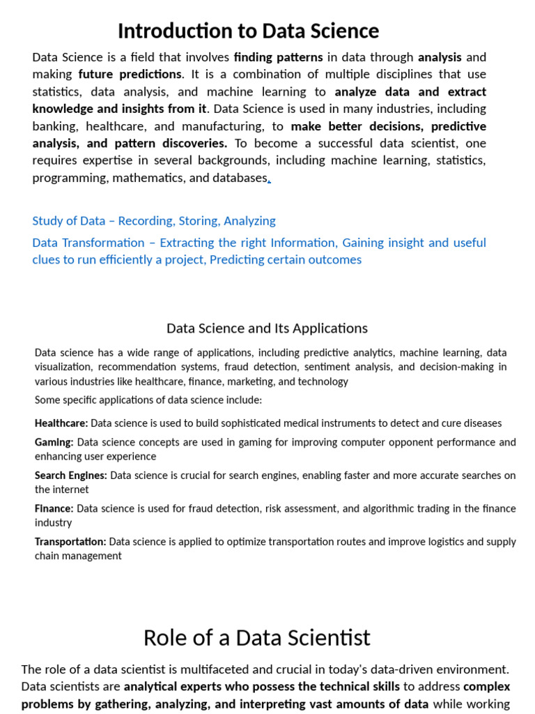 Introduction to Data Science Basics | PDF | Data Science | Data