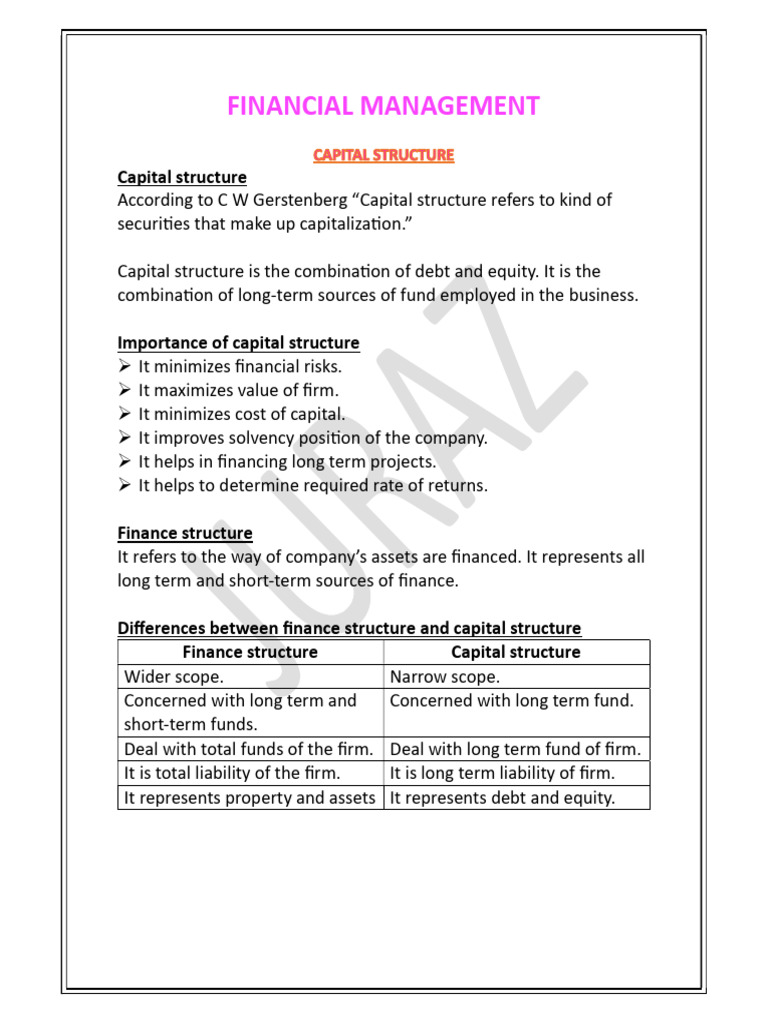 Understanding Capital Structure Essentials | PDF | Capital Structure ...
