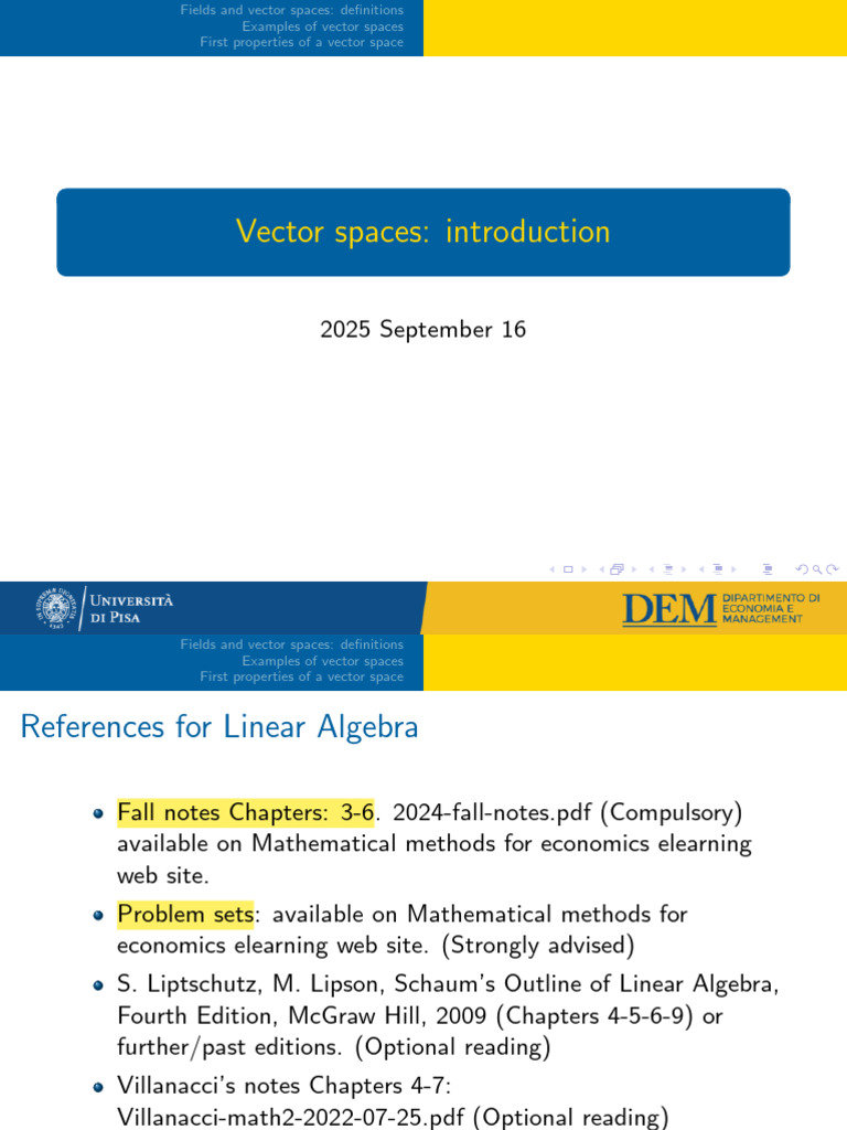 Vector Space Properties Explained | PDF | Vector Space | Field ...