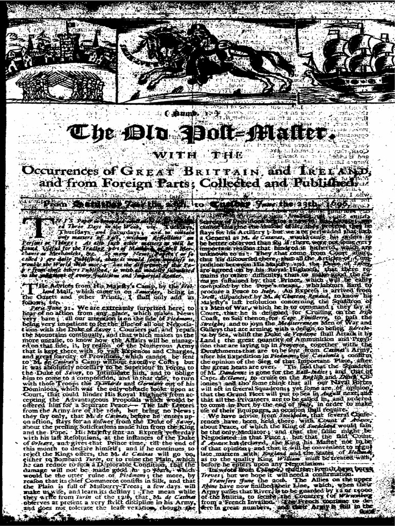 1696 06 23 Old Post-Master 1 | PDF
