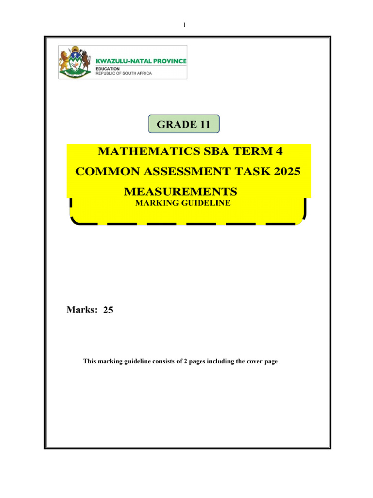 GR 11 Topic Test Measurements MG | PDF