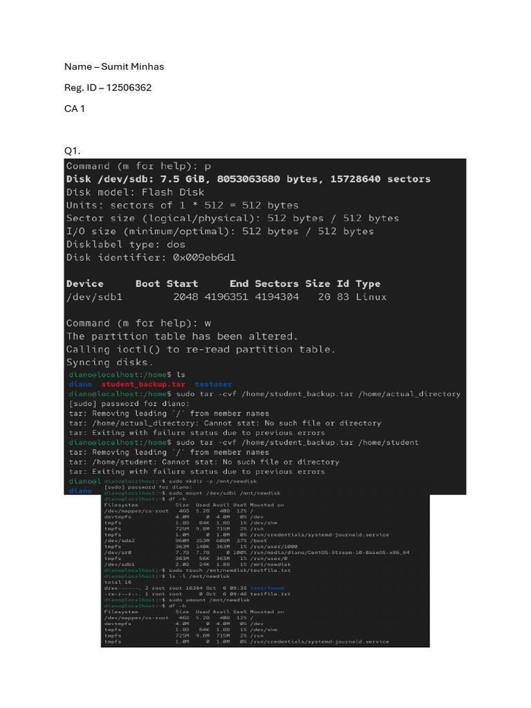 Sumit Linux | PDF