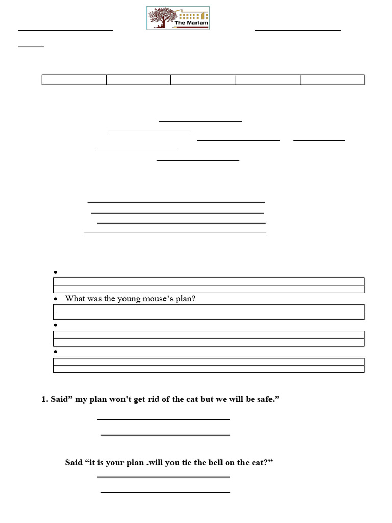 English Class Test Questions and Answers | PDF