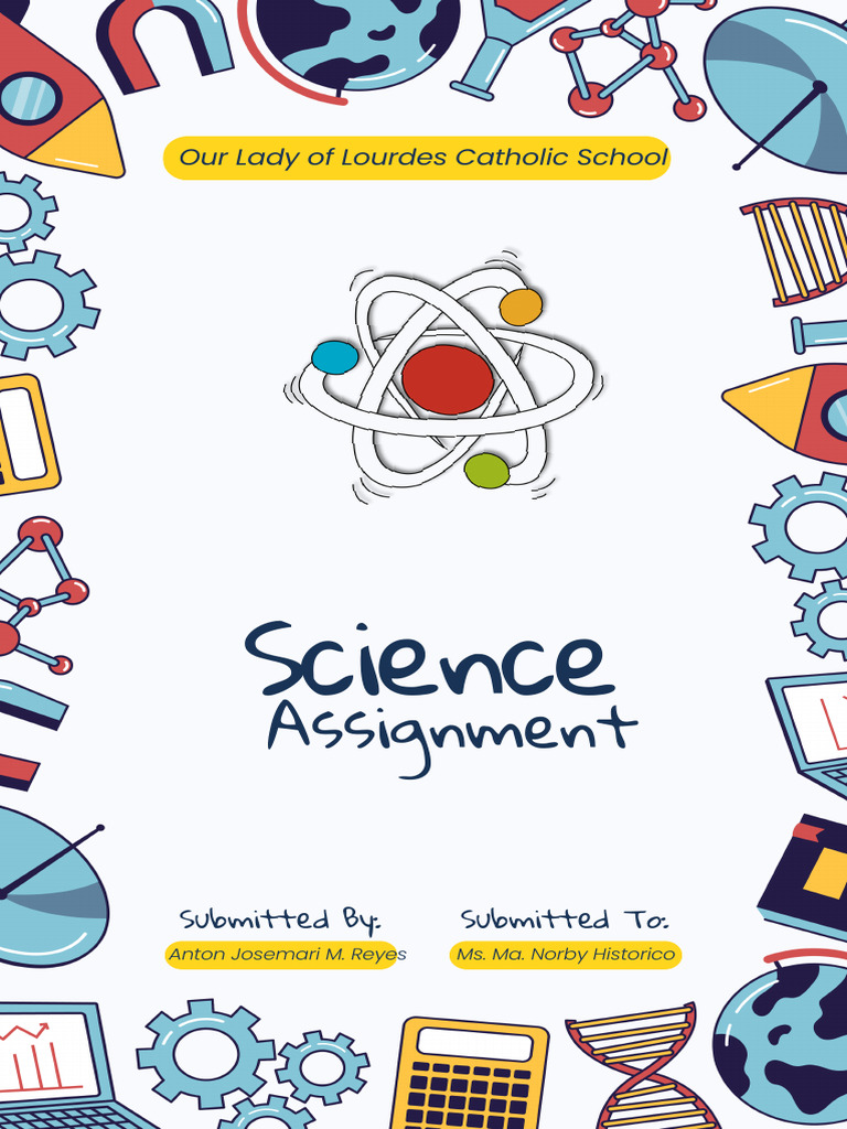 Science Lesson Project Assessment Cover in Colorful Illustrative Style ...