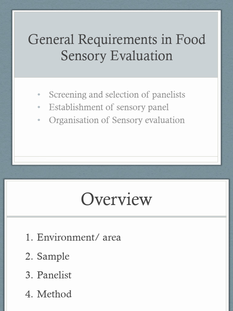 General Requirements in Sensory Evaluation | PDF | Institutional Review ...
