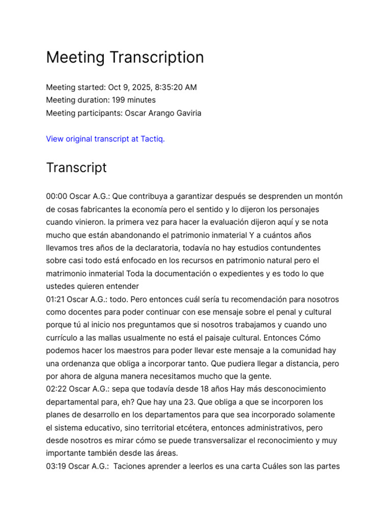 Meeting Transcription | PDF | Fonógrafo | Musica Tango