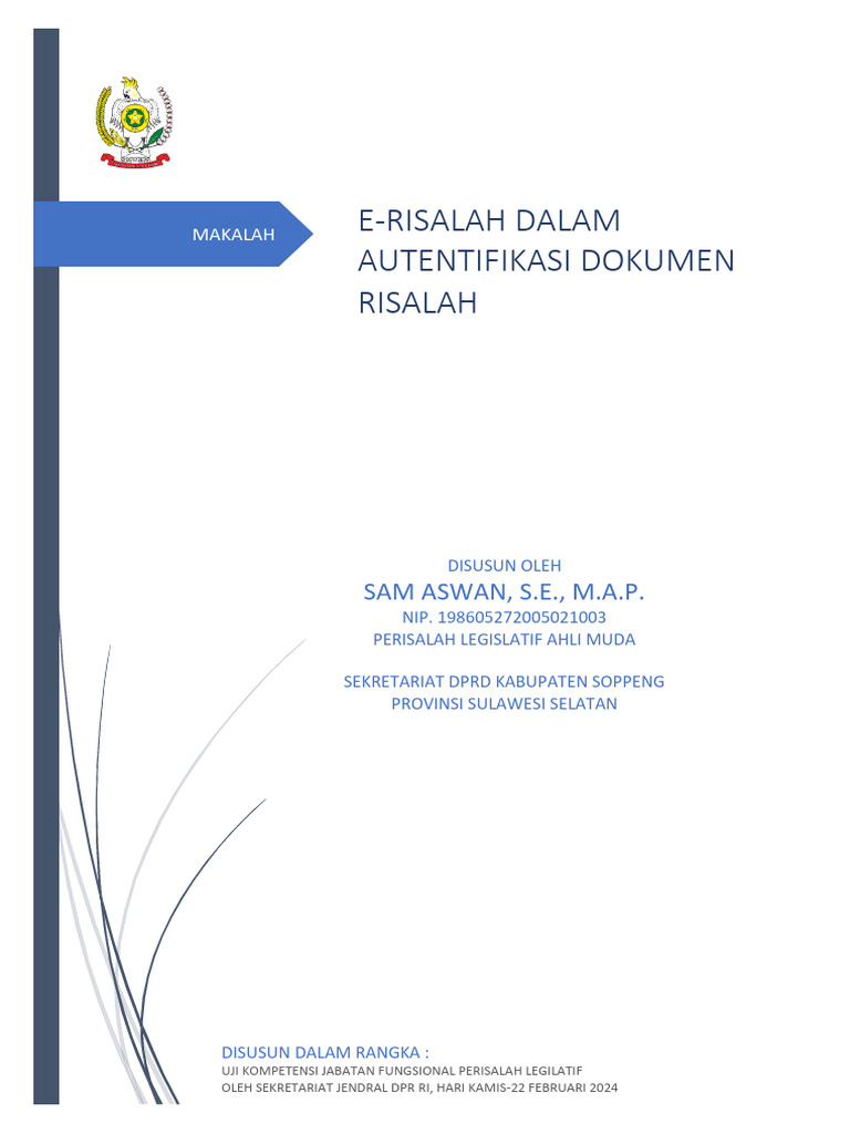 Autentifikasi Dokumen Risalah Digital | PDF