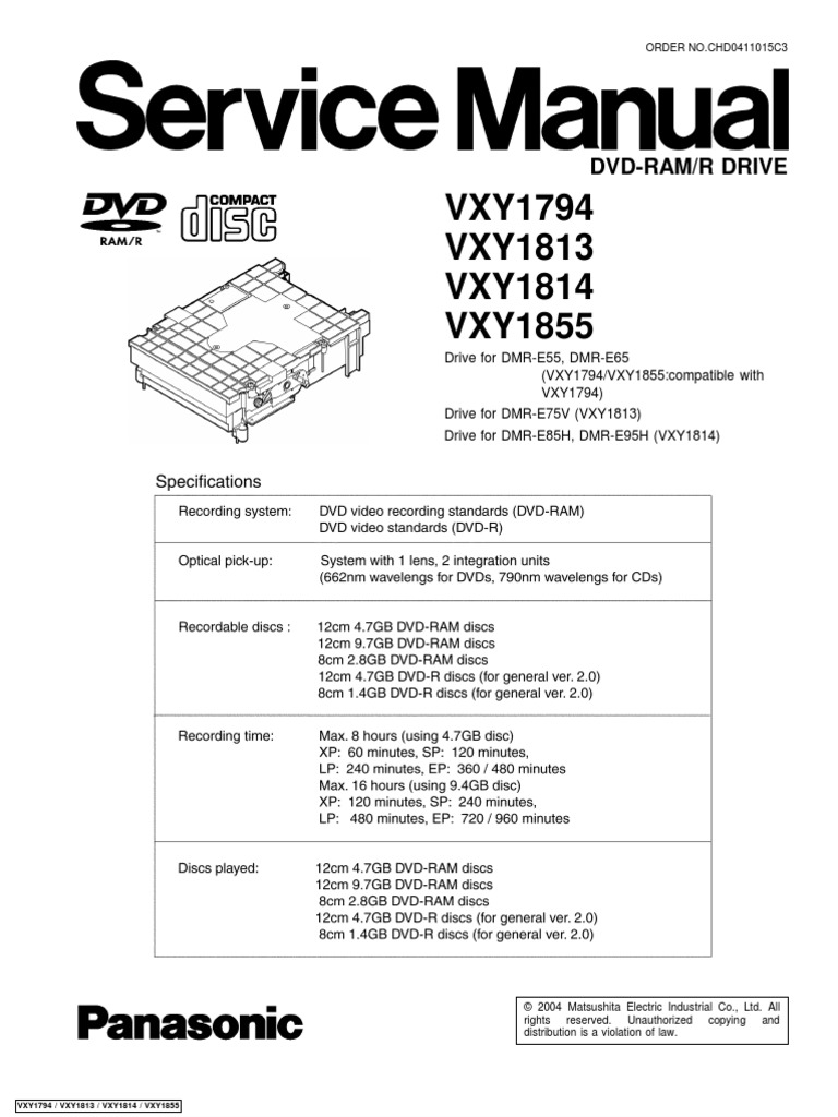 VXY1794 Repair | PDF | Dvd | Compact Disc