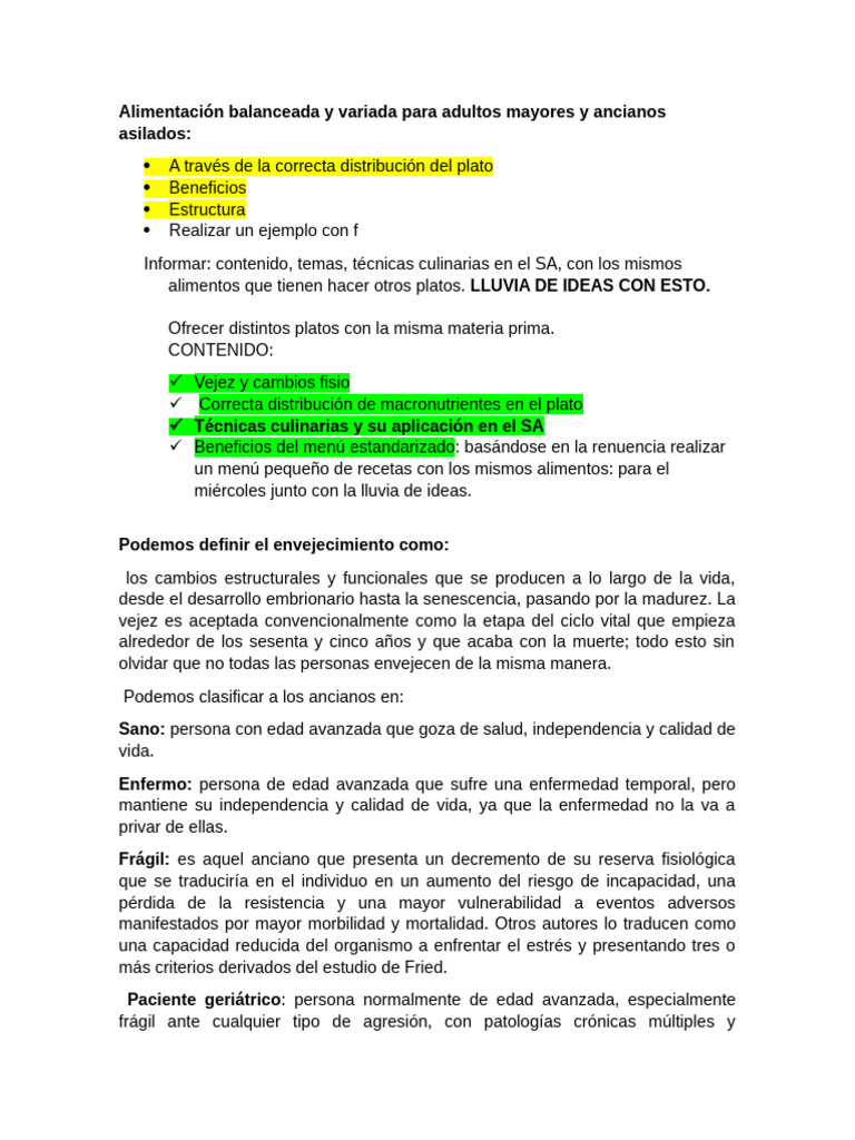 Alimentación Saludable para Adultos Mayores | PDF | Alimentos | Cocinando