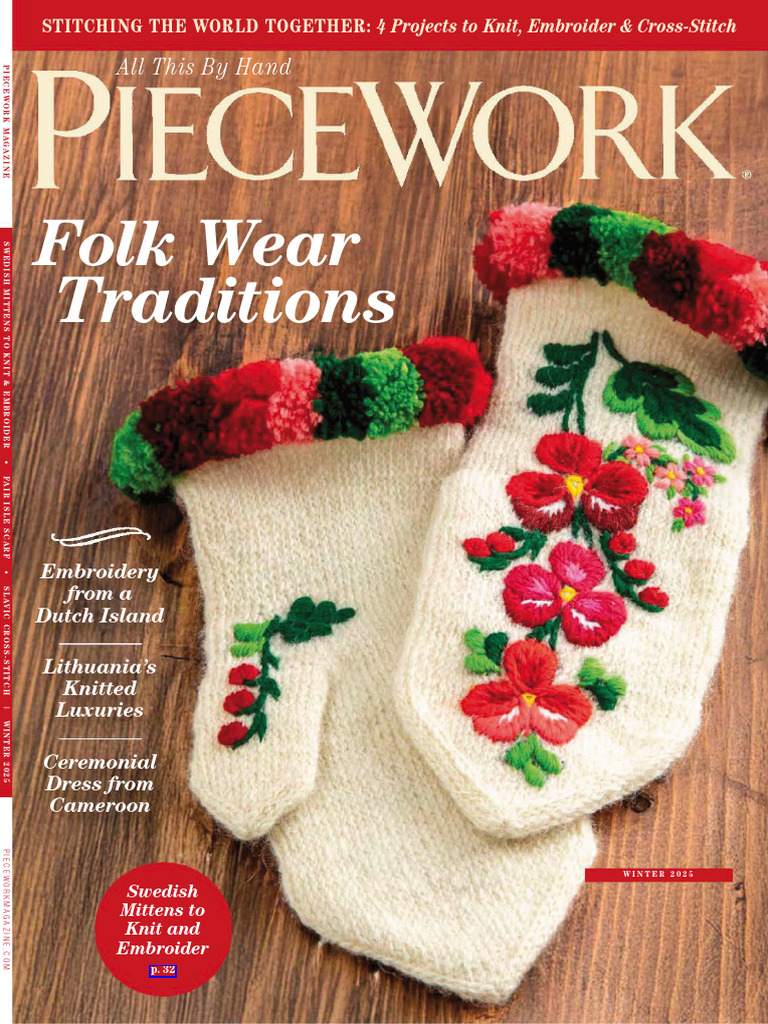 PieceWork Winter 2025 | PDF | Embroidery | Needlework