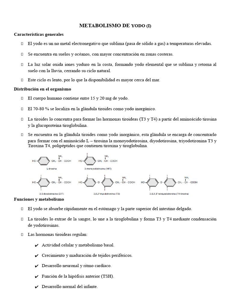 Yodo (I) | PDF | Yodo | Tiroides