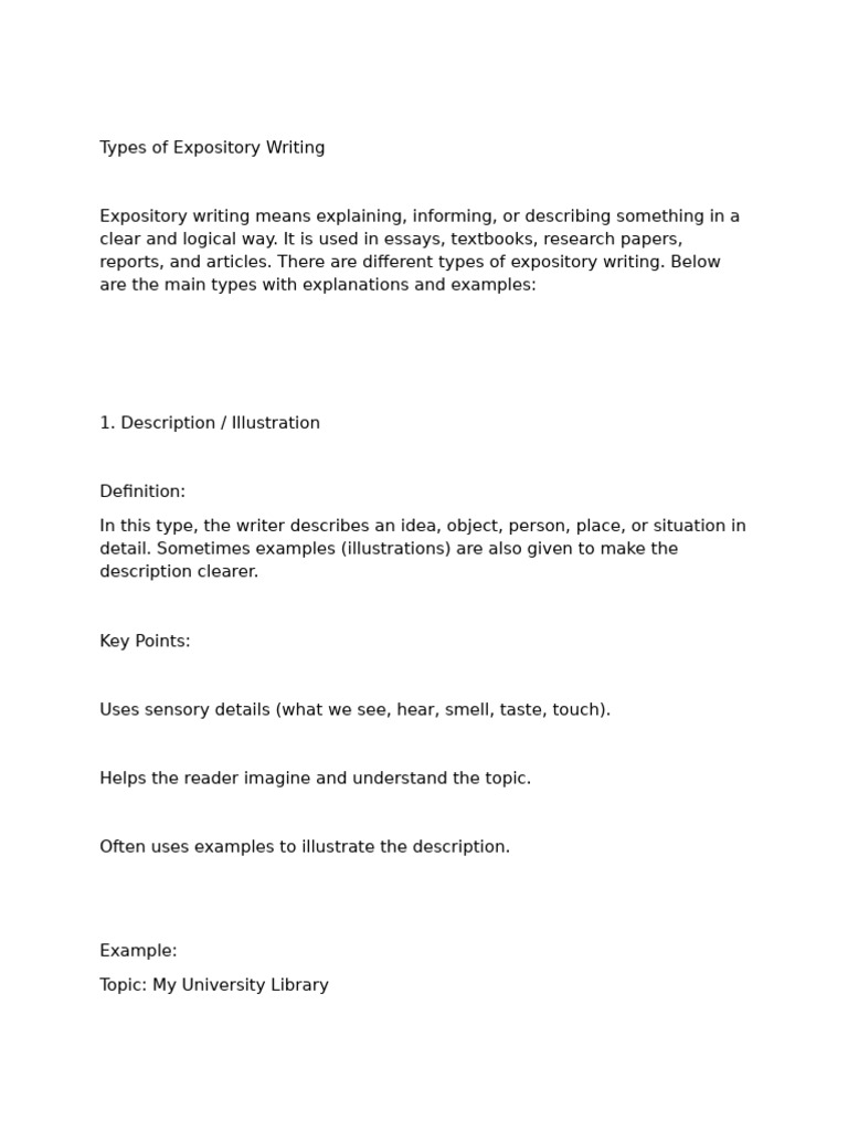 Types of Expository Writing Explained | PDF | Plagiarism | Human ...