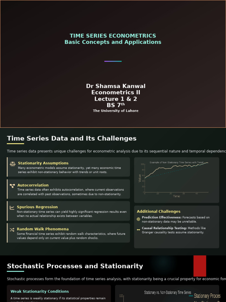 Time Series Econometrics Overview | PDF | Stationary Process | Time Series
