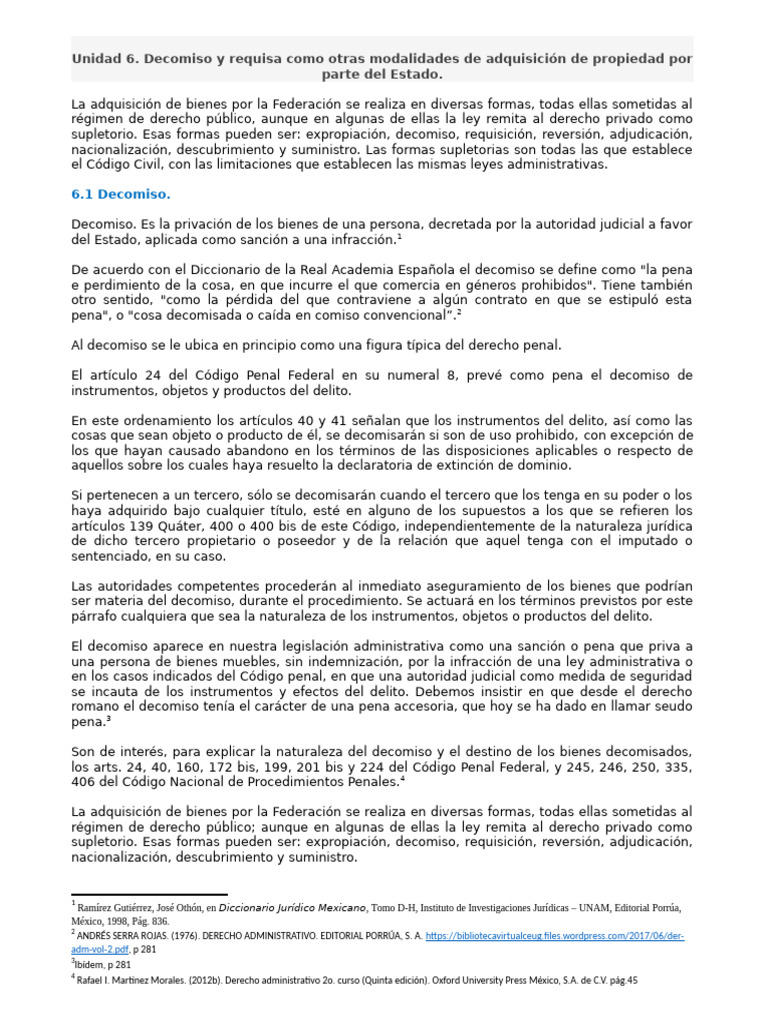 Decomiso: Adquisición Estatal de Bienes | PDF | Propiedad | Dominio ...