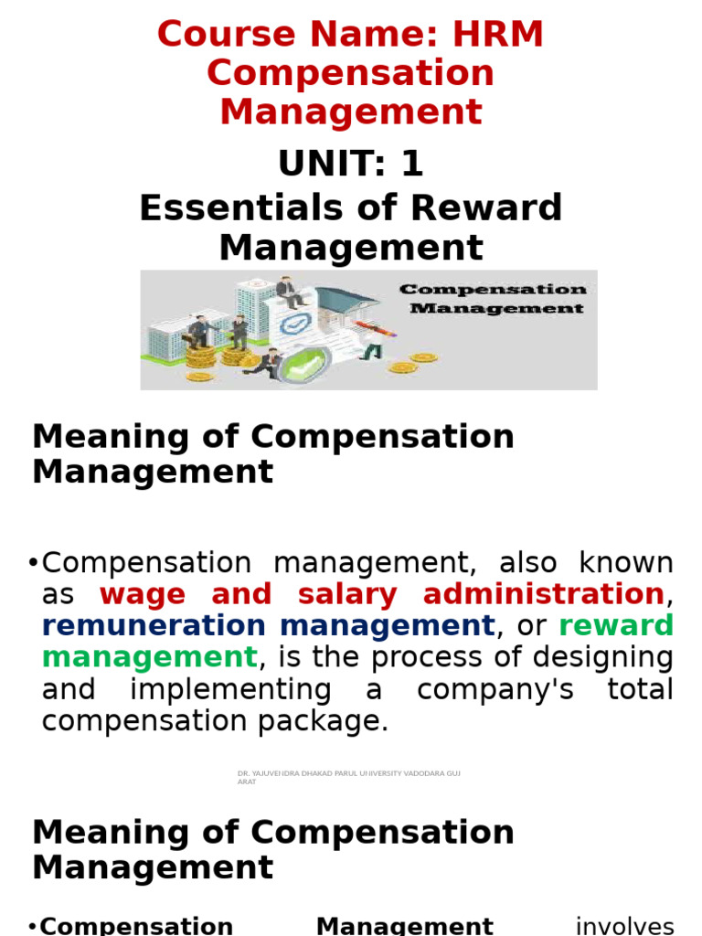 Essentials of Compensation Management | PDF | Compensation And Benefits ...