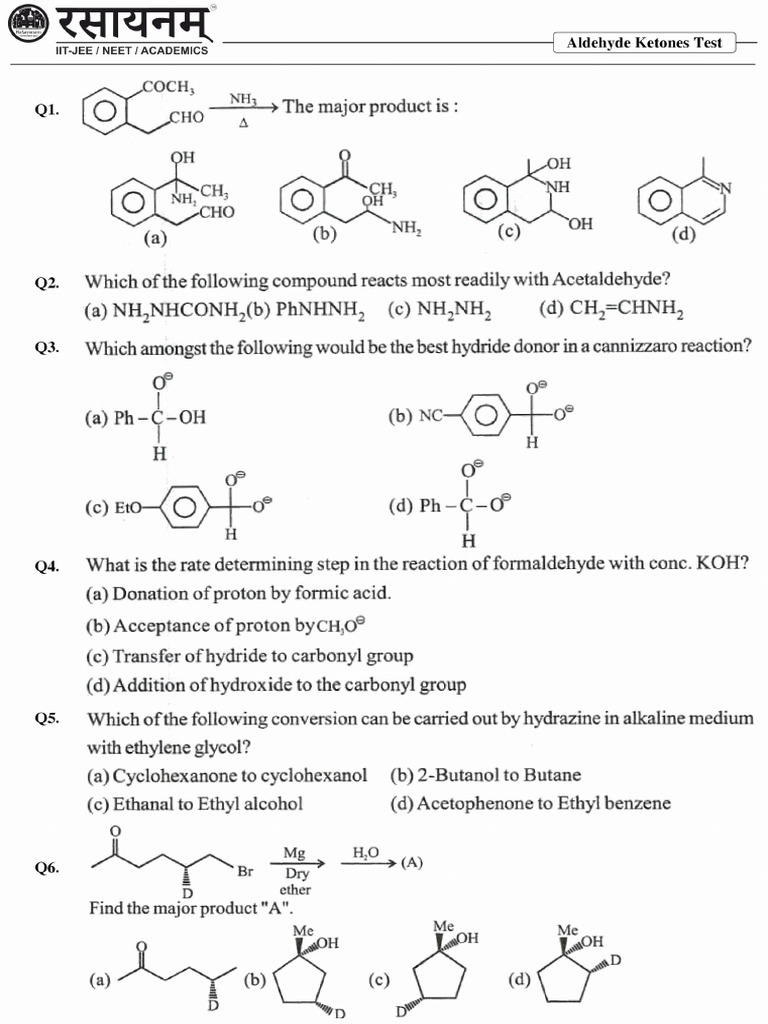 Aldehyde Ketones Test | PDF