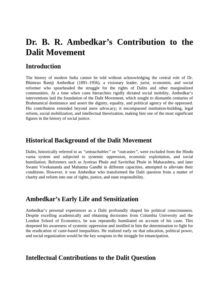 DR BR Ambedkar | PDF | Dalit