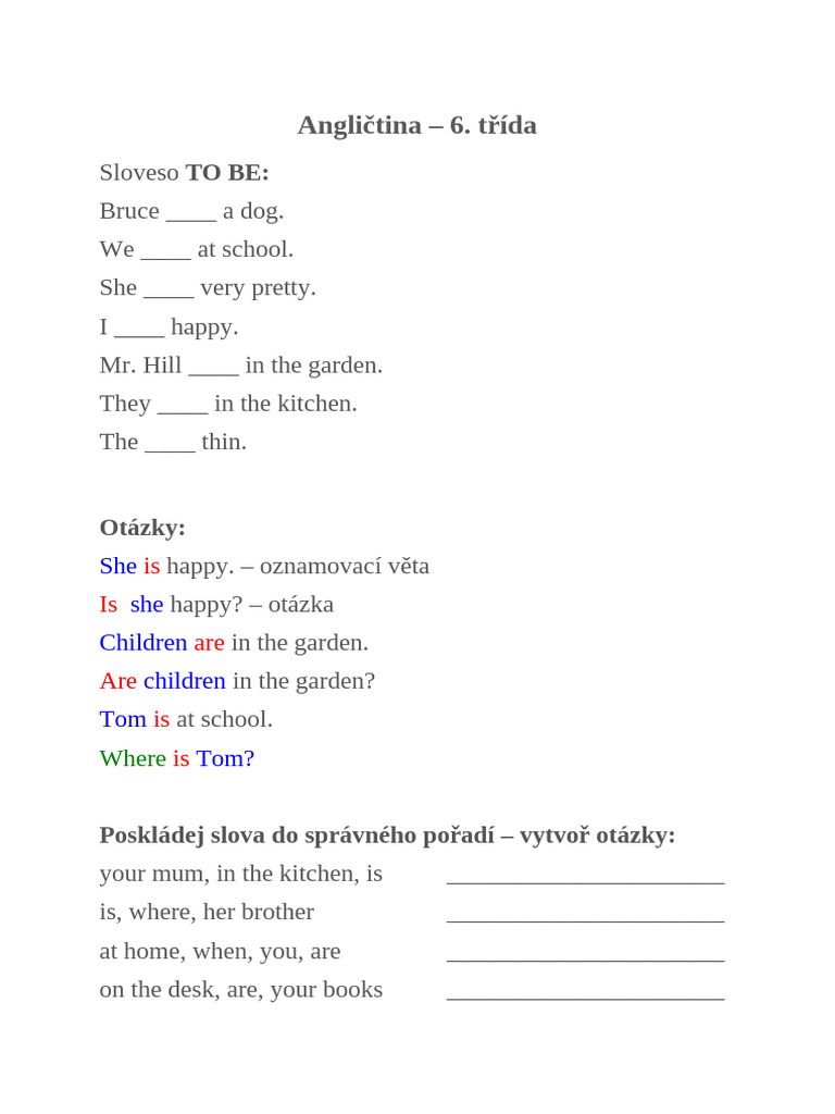 English Grammar for 6th Grade Students | PDF