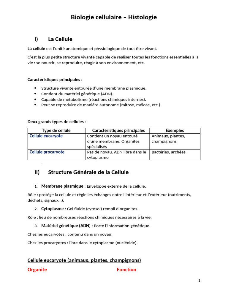 Biologie cellulaire et histologie essentielle | PDF | Mitose | Cellule ...