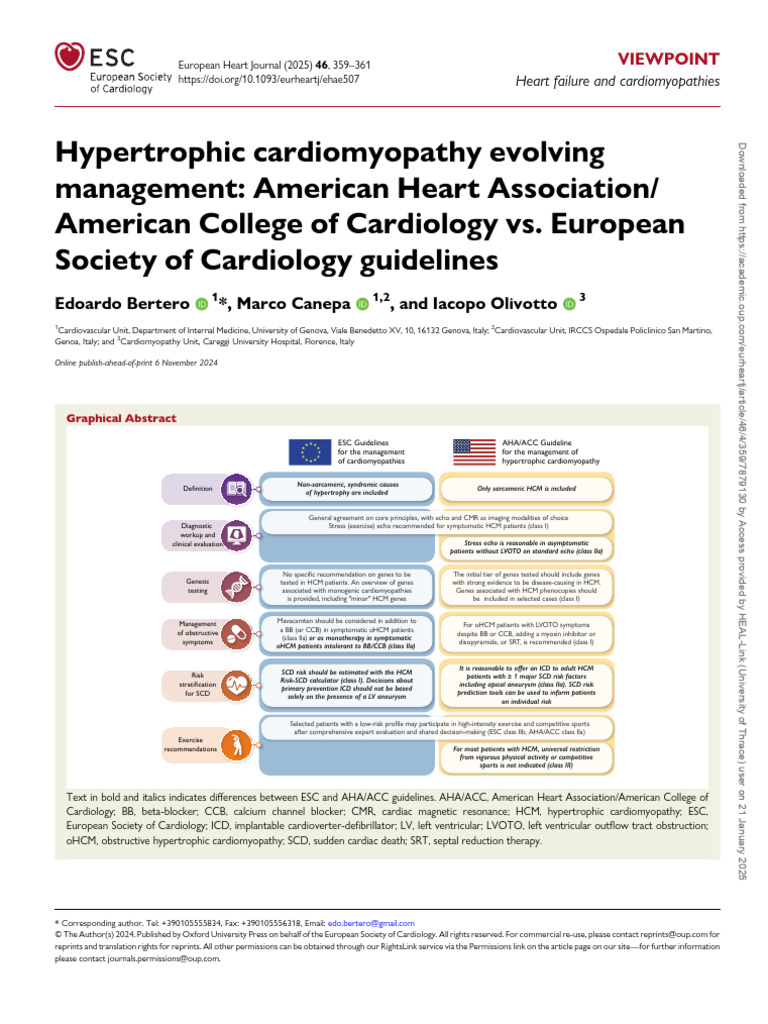 Hypertrophic Cardiomyopathy Evolving Management | PDF | Internal ...