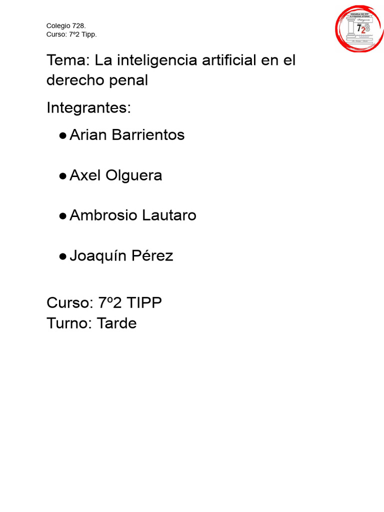 Tema - La Inteligencia Artificial en El Derecho Penal | PDF ...
